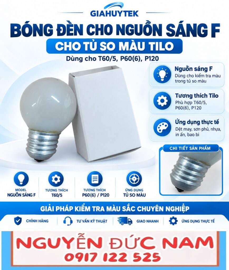 Bóng đèn nguồn sáng F cho tủ so màu TILO T60/5, P60(6), P120 – Nguyễn Đức Nam – 0917 123 525