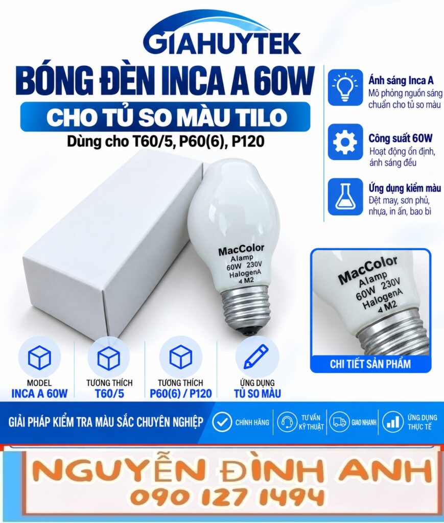 Bóng đèn Inca A 60W 230V cho cấu hình tủ so màu Tilo tương thích