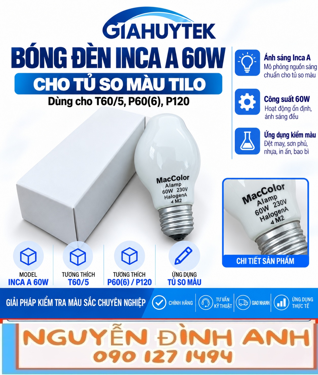 Bóng đèn Inca A 60W 230V cho cấu hình tủ so màu Tilo tương thích